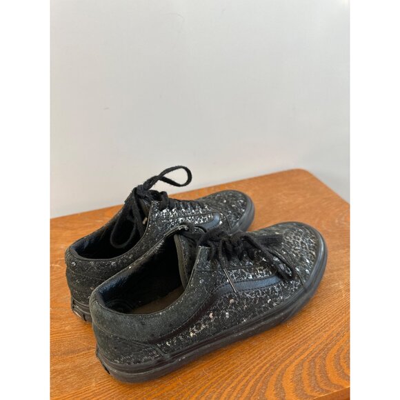 Women’s VANS Cheetah Lace Up Print Metallic Black. Size 5 .5. Sku 2822 - Picture 9 of 13